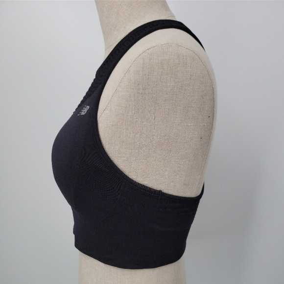 New Balance Black Mesh Racerback Padded Sports Bra Size Large - Picture 3 of 11